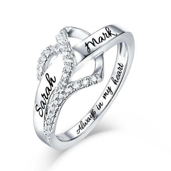 Customized Heart Ring Silver
