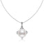 18K White Diamond Freshwater Pearl Pendant Necklace