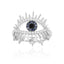 Sterling Silver Created Diamond Lucky Eye Ring