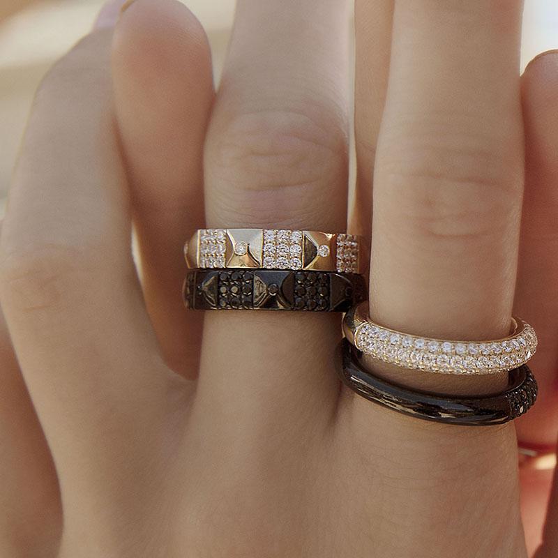 Sterling Silver Geometric Couple Ring