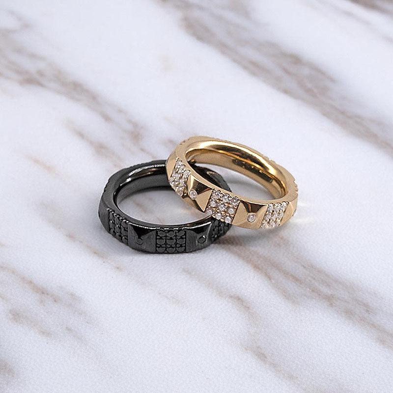Sterling Silver Geometric Couple Ring