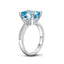 Cushion Cut Blue Topaz Gemstone Ring