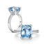Cushion Cut Blue Topaz Gemstone Ring