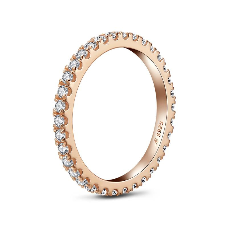 Rose Gold Created Diamond Eternity Ring