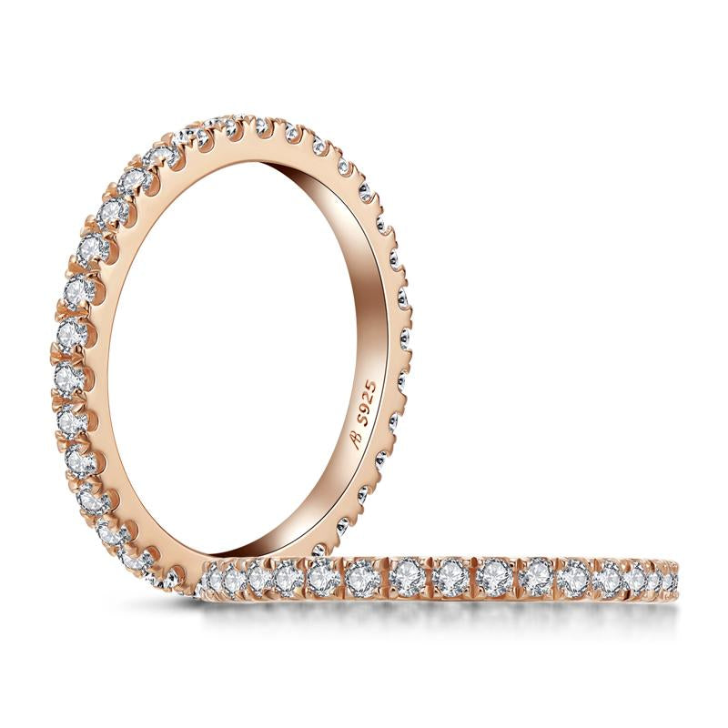 Rose Gold Created Diamond Eternity Ring