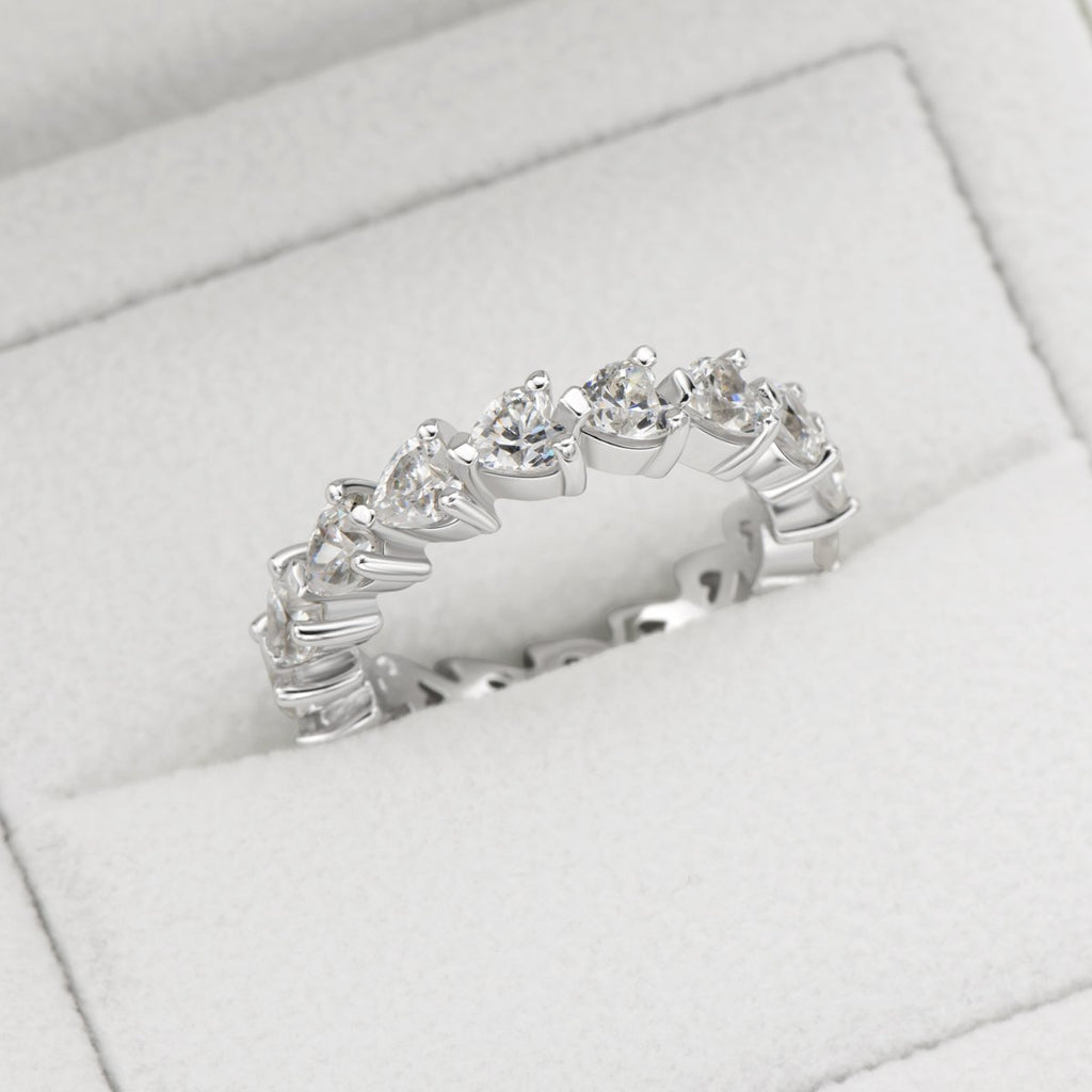 Full Eternity Heart Shaped Created Diamond Ring