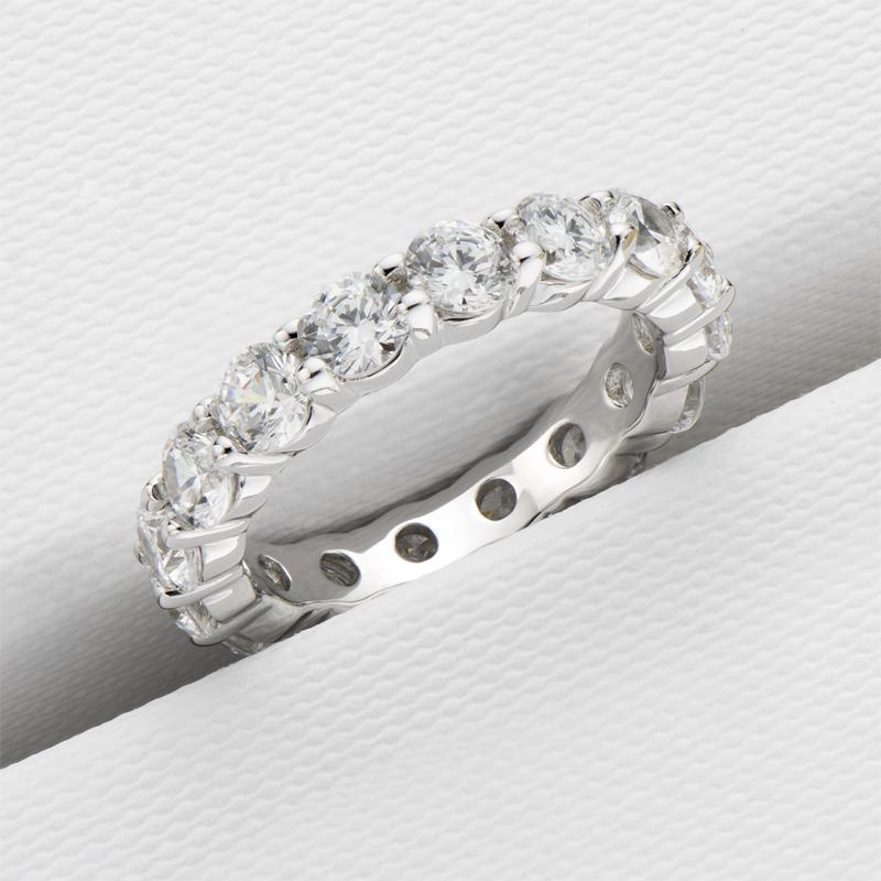 4mm Round Full Eternity Created Diamond Ring