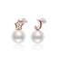 18K Rose Gold Moon &amp; Star Diamond Cultured Freshwater Pearl Stud Earrings