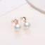 18K Rose Gold Moon &amp; Star Diamond Cultured Freshwater Pearl Stud Earrings