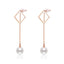 18K Rose Gold Freshwater Pearl Dangle Earrings