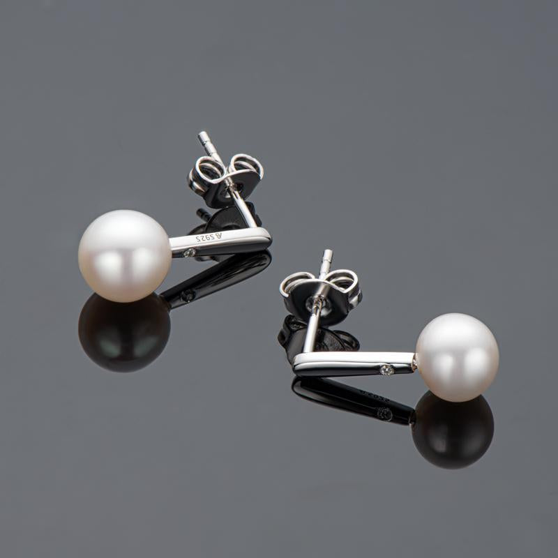 Natural Freshwater White Pearl Earrings
