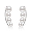 Curved Natural White Freshwater Pearl Stud Earrings