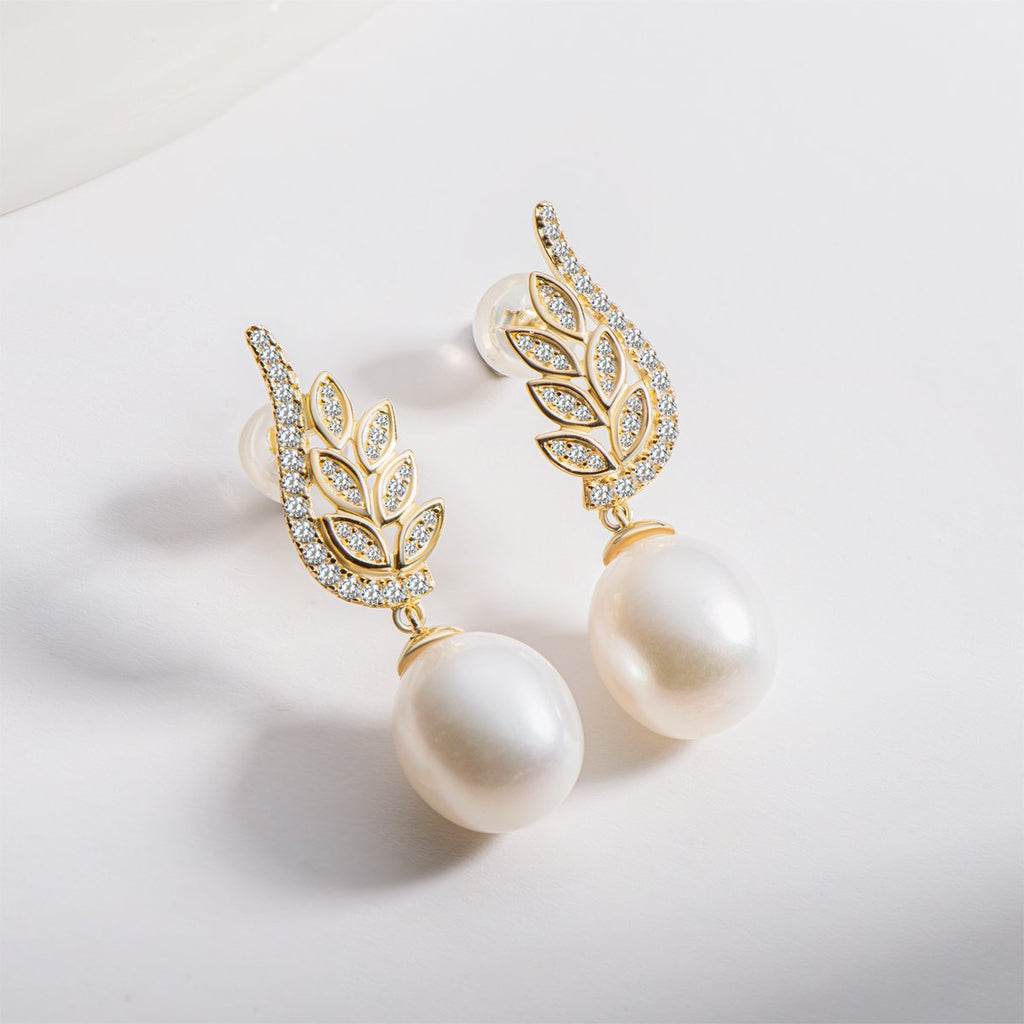 Luxury 9.5-10mm Freshwater Pearl Drop Earrings