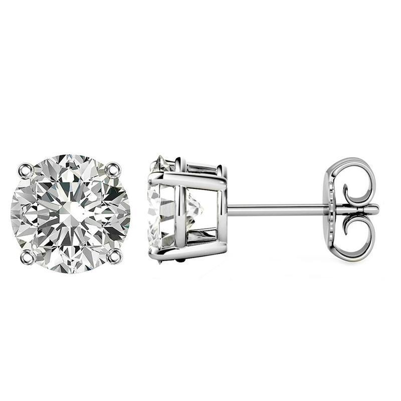 Classice Round Cut Moissanite Stud Earrings