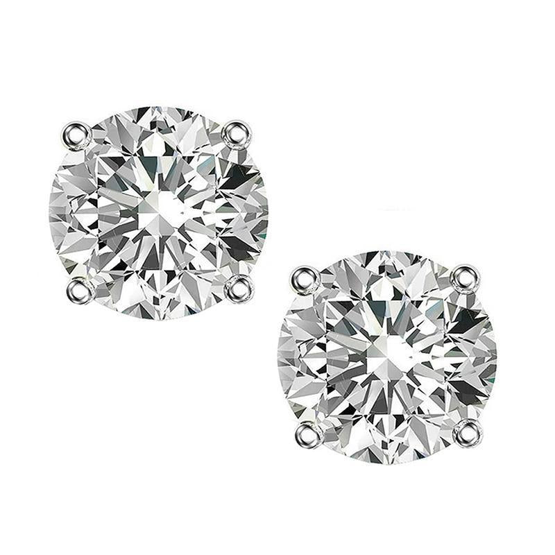 Classice Round Cut Moissanite Stud Earrings