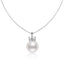 18K White Diamond Crown Freshwater Pearl Pendant Necklace