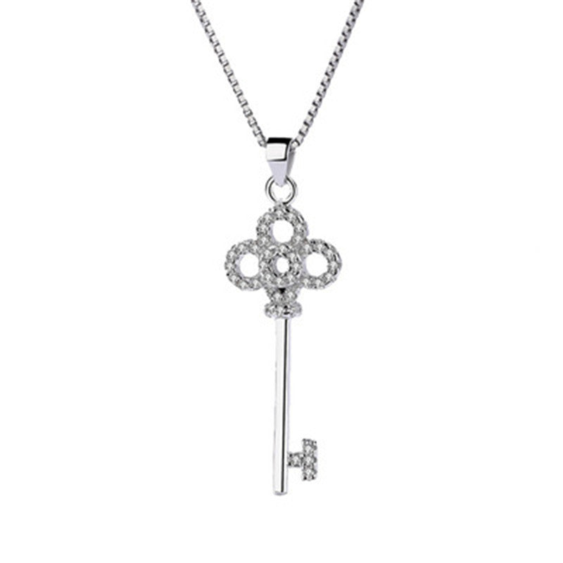 Sterling Silver Key of Happiness Pendant Necklace