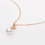 18K Rose Gold Diamond Freshwater Pearl Pendant Necklace