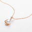 18K Rose Gold Diamond White Akoya Saltwater Pearl Pendant Necklace