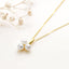 18K Gold Freshwater White Pearl Pendant Necklace and Diamond with Silver Chain - ZULRE