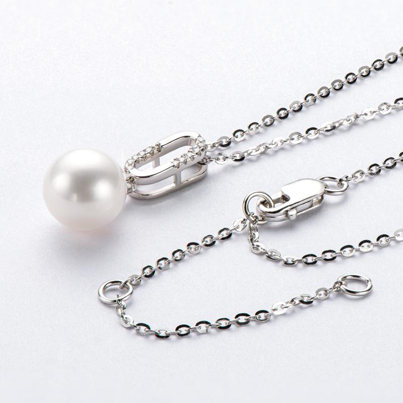 Sterling Silver Pearl Necklace Natural Freshwater Pearl Pendant