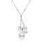 Double Leaves Geniune 3 Pearls Pendant Necklace