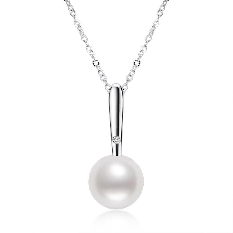 Classice Single Natural Pearl Infinity Pendant Necklace