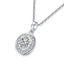 Oval Created White Diamond Pendant Necklace