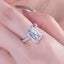 6 Carats Emerald Cut Sterling Silver Created Diamond Wedding Engagement Ring