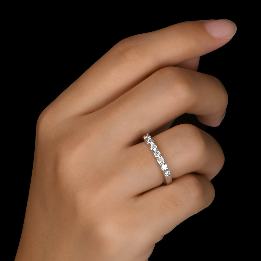 Half Eternity Round Created White Diamond Ring