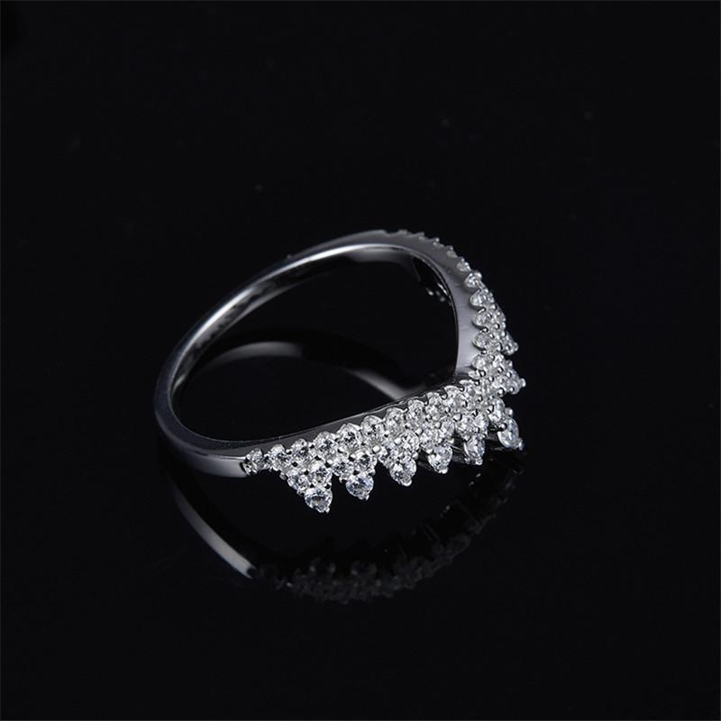 S925 Sterling Silver High End Micro Inlaid Diamond Tooth Lace Crown Ring