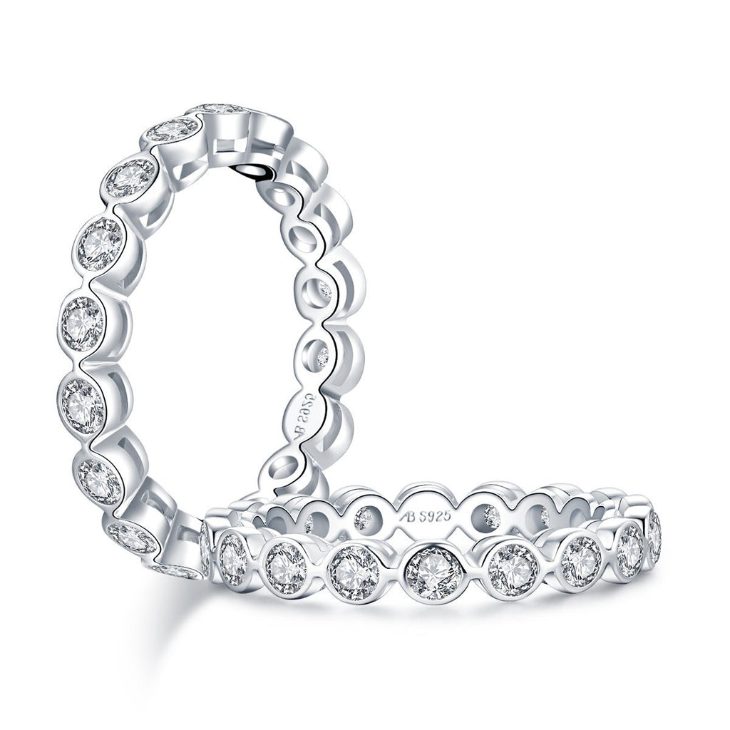 Round Created White Diamond Full Eternity Ring