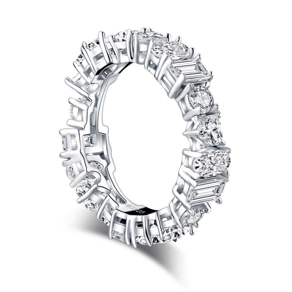 Custom Cut Created White Diamond Full Eternity Ring