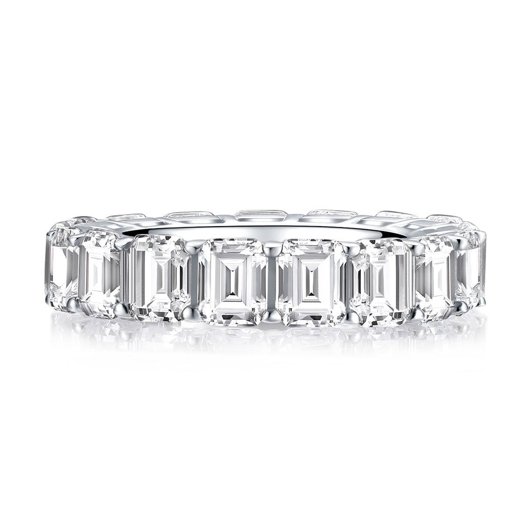 Emerald Created White Diamond Full Eternity Ring