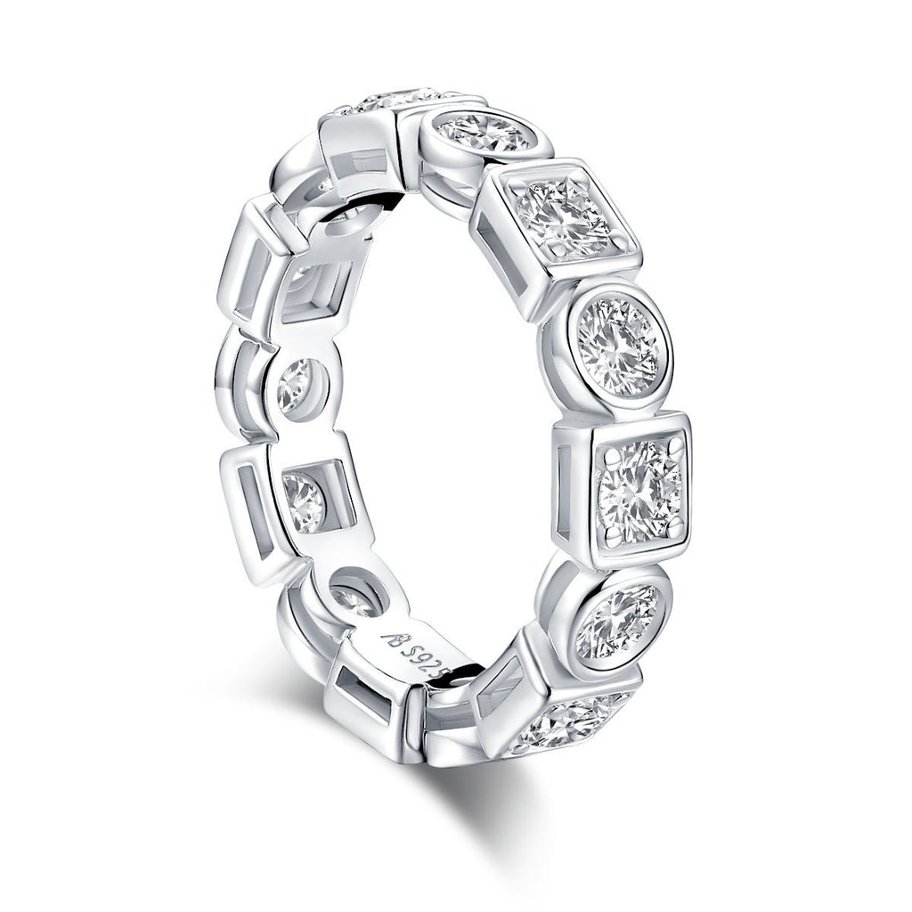 Round  Created White Diamond Full Eternity Ring