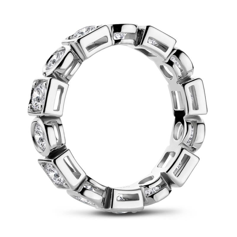 Round  Created White Diamond Full Eternity Ring