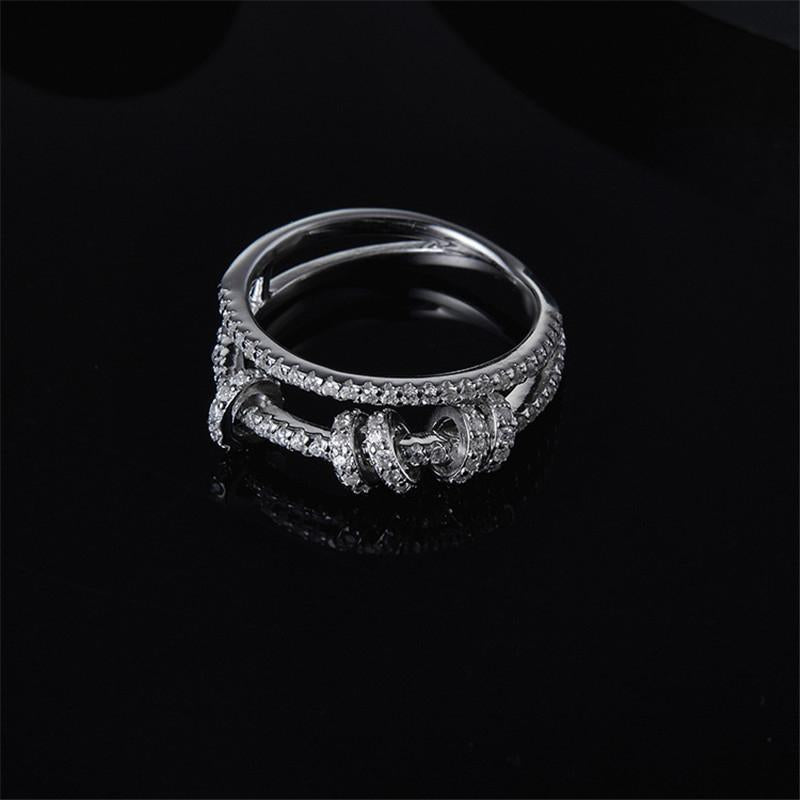 Sterling Silver Created Diamond Ring