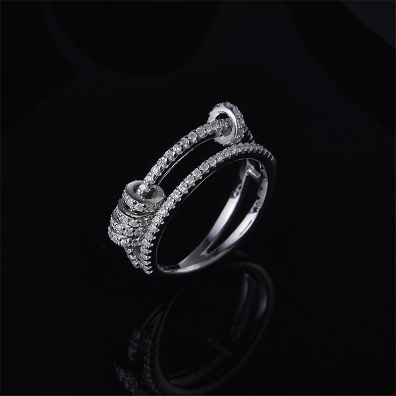 Sterling Silver Created Diamond Ring