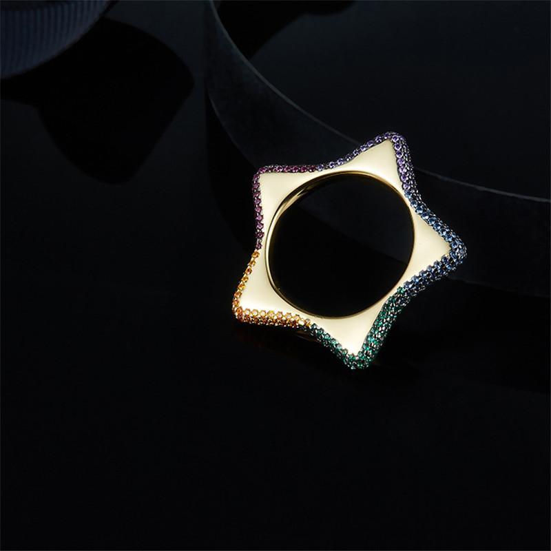 Sterling Silver Rainbow Star Ring