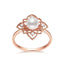 18k Rose Gold Natural Diamond Akoya Southsea Pearl Ring
