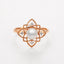 18k Rose Gold Natural Diamond Akoya Southsea Pearl Ring