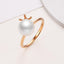 18K Rose Gold Diamond Freshwater Pearl Ring