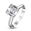 Asscher Cut Moissanite Diamond Solitaire Ring