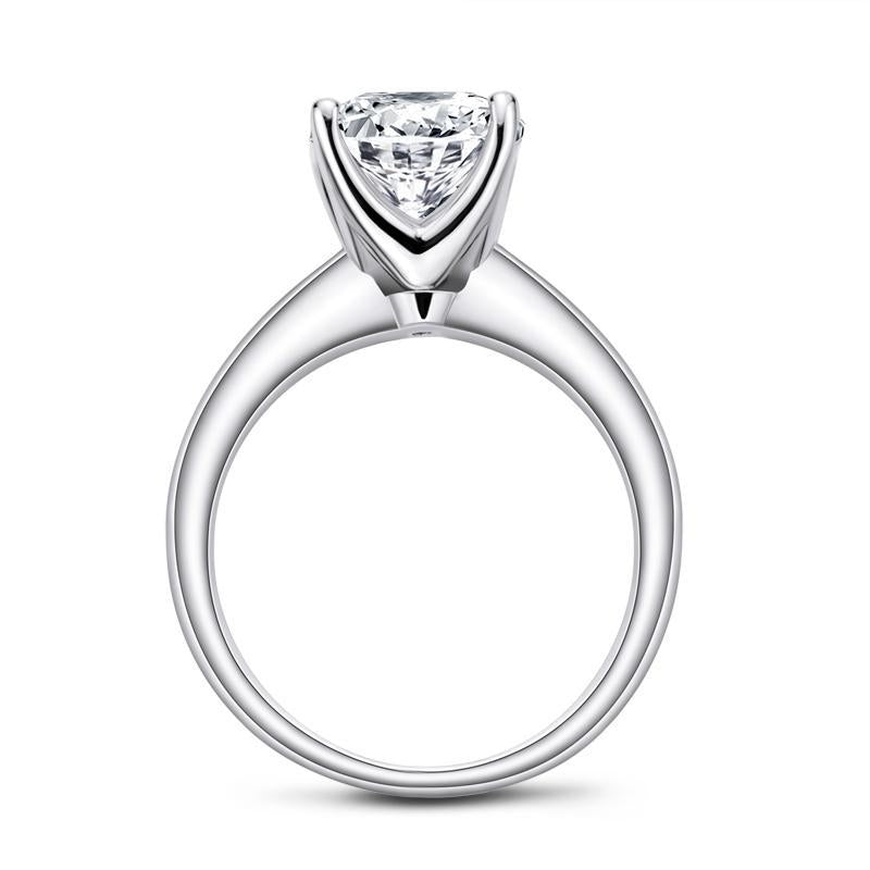 Asscher Created White Diamond Solitaire Ring