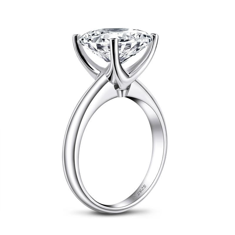 Princess Created White Diamond Solitaire Ring