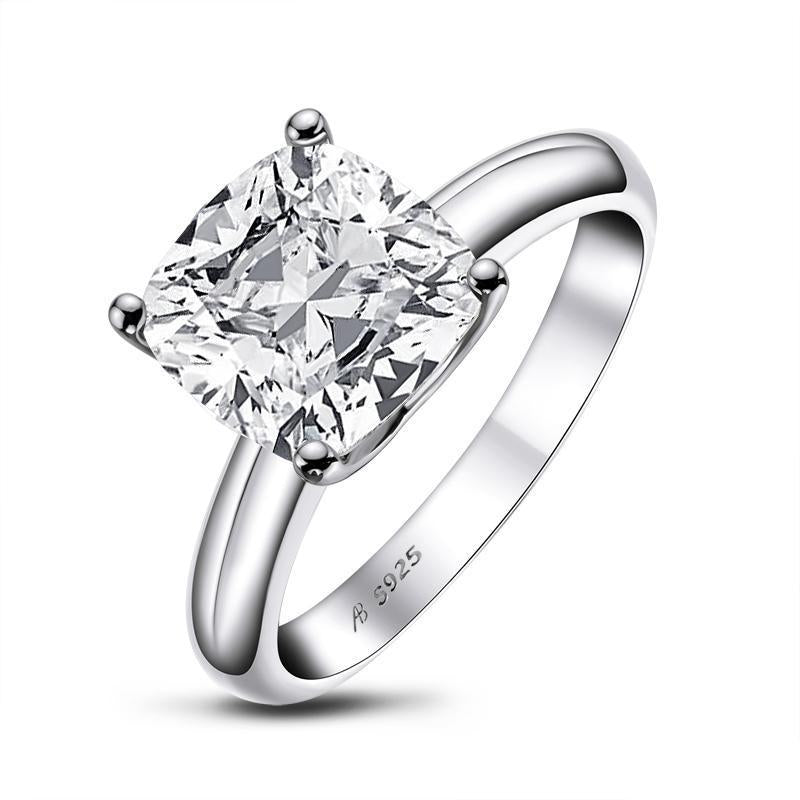 Cushion Cut Moissanite Diamond Solitaire Ring