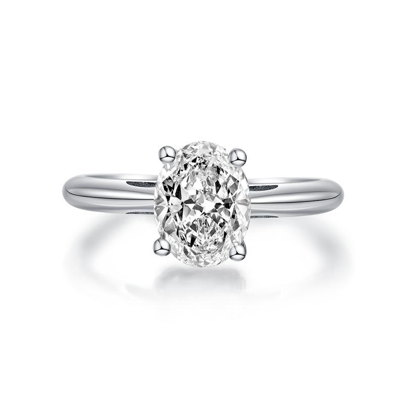 Classic Oval Solitaire Moissanite Diamond Ring