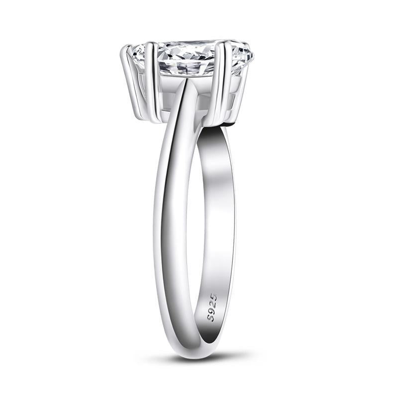 Classic Solitaire Pear Created White Diamond Ring