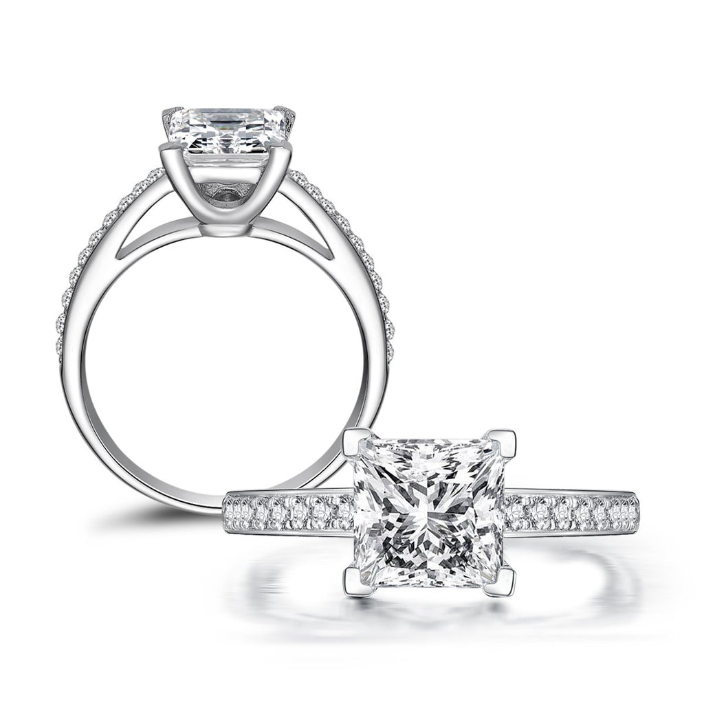 Princess Created White Diamond Ring