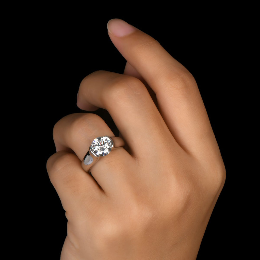 Classic Round Created White Diamond Ring
